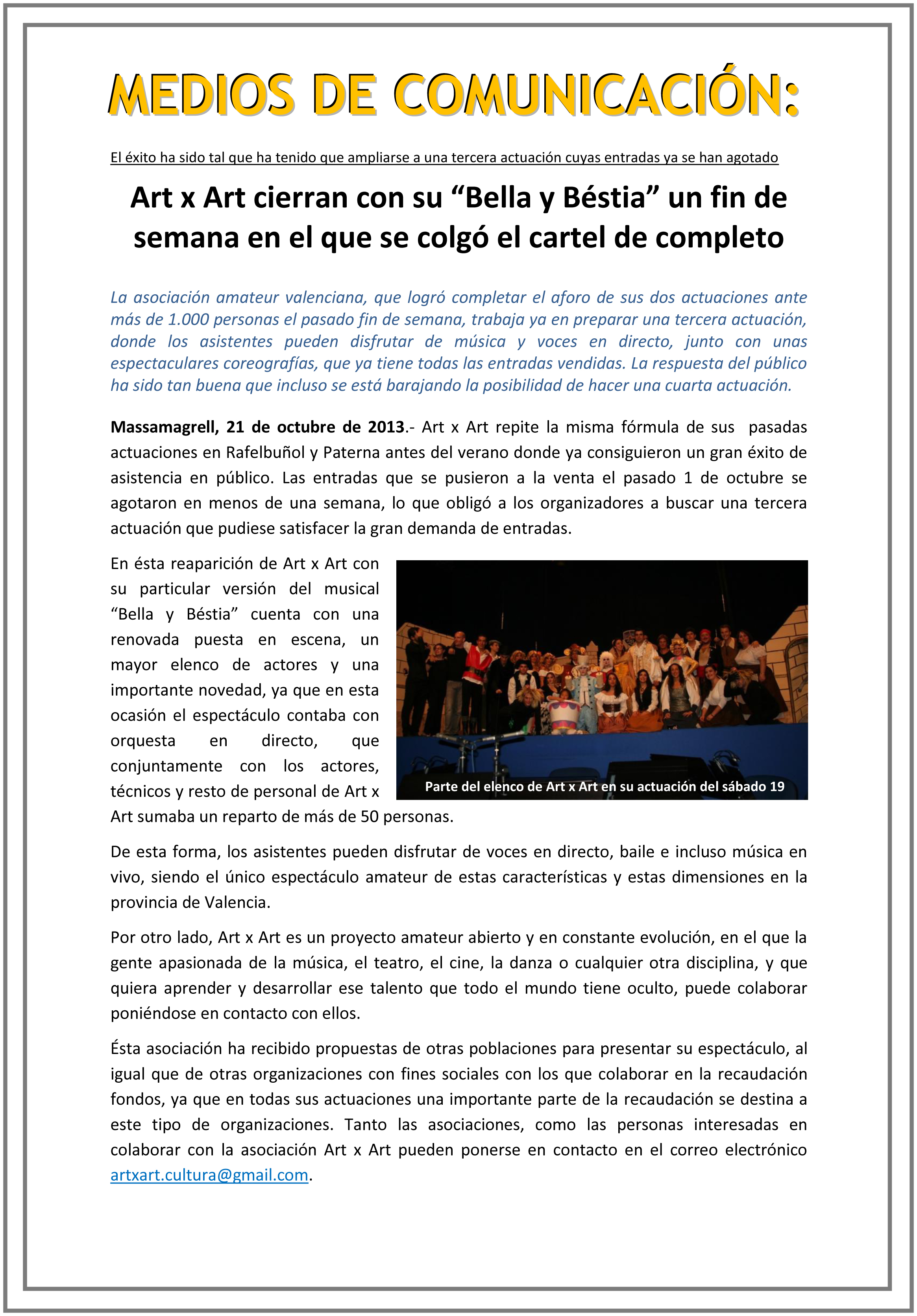 ARTxART cierra el fin de semana con el cartel de COMPLETO